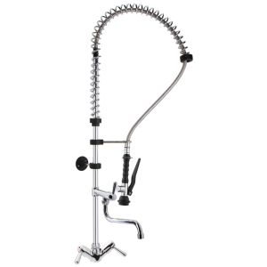 Vienas caurules krāns ar izveli un īso sviru - praktiskums un izturība profesionālajai virtuvei