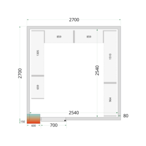 Pozitīvā aukstuma kamera TEFCOLD - 2700x2700 | Profesionāla dzesēšanas uzglabāšana