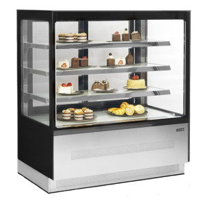 Vitrine Ledusskapis Letes 2 Stikla Durvis Melns - TEFCOLD LPD1203F/MELNS | Fourniresto