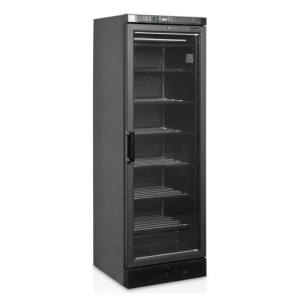 Statiskā saldētavas vitrīna ar stikla durvīm melna - 270 L TEFCOLD | Novērsta kondensācija, LED apgaismojums, kontrolēta tempera