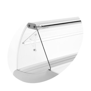 Atvērts saldētavas ledusskapis ar stikla aizsargu pret elpu - 264L TEFCOLD: Profesionāla saldējuma vitrīna saldējumam