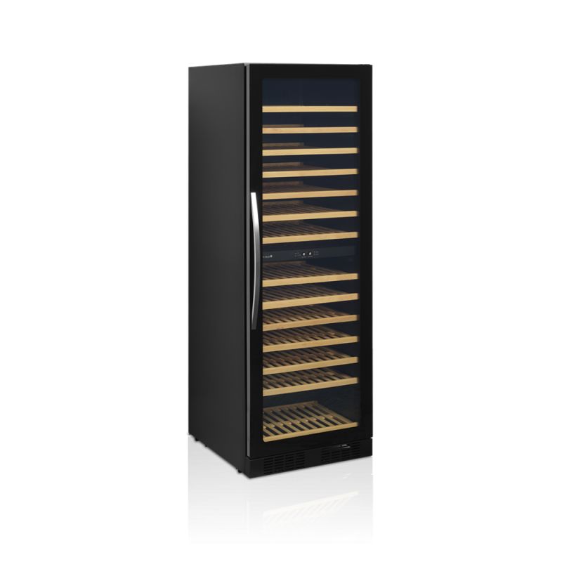 Vīna pagrabs 1 durvis ar stiklu bez rāmja - 163 pudeles | TEFCOLD