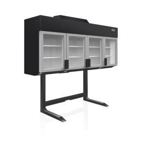 Profesionāls melns sienas saldētājs 650L TEFCOLD - 4 stikla durvis