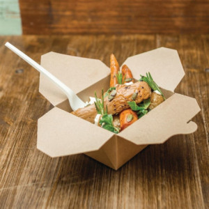 Pārtikas kartona kastes kompostējamās Nr.1 700 ml - 450 gabalu komplekts - Vegware Eco