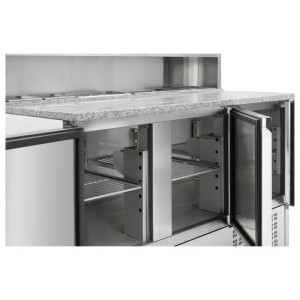 Refrigerēta picas mēbele - 3 durvis - 8 GN 1/6 trauki - Dynasteel