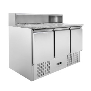 Refrigerēta picas mēbele - 3 durvis - 8 GN 1/6 trauki - Dynasteel