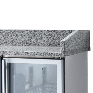 Kompakts atdzesēts picas mēbele 600x400 - 3 stikla durvis - Dynasteel