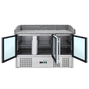 Kompakts atdzesēts picas mēbele 600x400 - 3 stikla durvis - Dynasteel