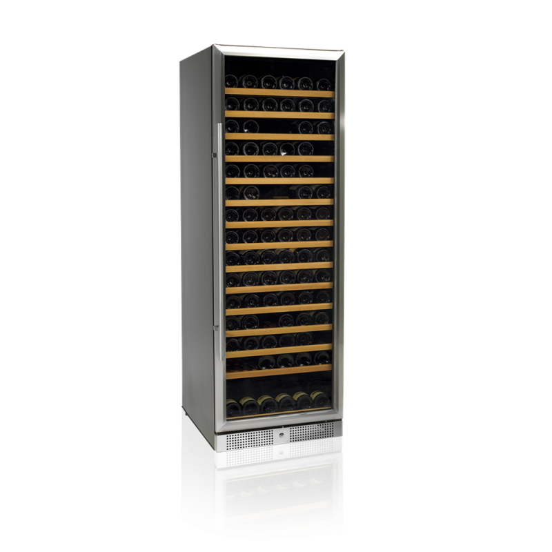 Vīna skapis TEFCOLD nerūsējošais tērauds - 165 pudeles - Mūsdienīgs dizains