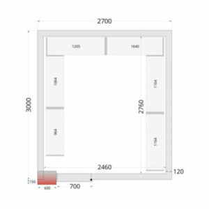 Panneau Chambre Froide TEFCOLD - 2700x3000x2120 mm | Izolācija 80 mm
