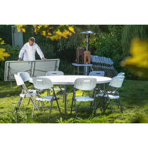 Saliekamais krēsls - gaiši pelēks - HENDI