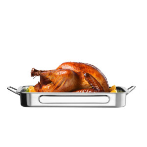 Plakans cepeškrāsnī no nerūsējošā tērauda - 43 x 31 x 6 cm - Zīmols HENDI - Fourniresto