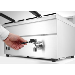 Indukcijas fritēze ar iztukšošanas krānu - 2 x 8 L