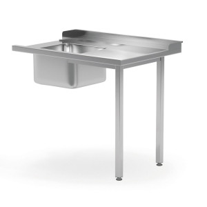 Ielādes galds trauku mazgājamajai mašīnai ar kreiso izlietni.