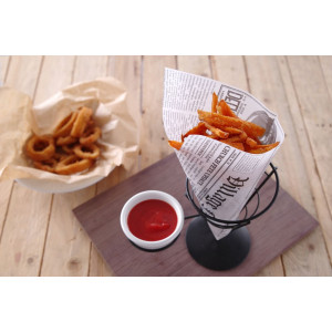 Atbalsts kartupeļu šķēlīšu un mērces kausam