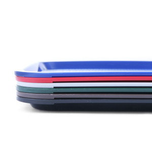 Ātrās ēdināšanas restorāna taisnstūra plāksne - vidēja izmēra 415 x 305 mm - pelēka