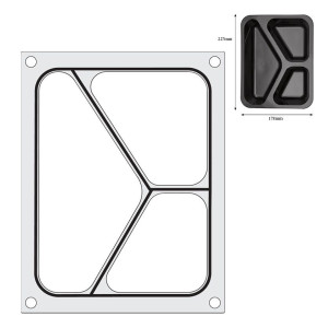 Sietu blīvēšanas matrica manuālajai blīvētavai - 3 nodalījumi - Hendi