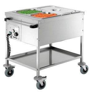 Bain-marie veikala ratiņi bez ūdens - 2 GN 1/1