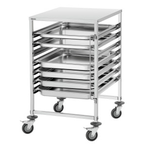 Gastronorm mērogs ar 7 GN 2/1 traukiem no Bartscher zīmola