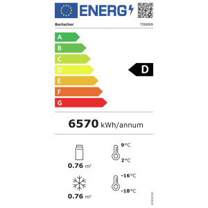 Pozitīvā un negatīvā ledusskapis - 2 stikla durvis - 820 L - Bartscher