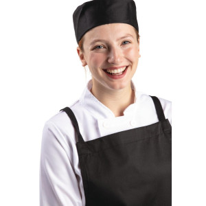 Melna virtuves cepure no polikotona - izmērs M 58,4 cm - Whites Chefs Clothing - Fourniresto