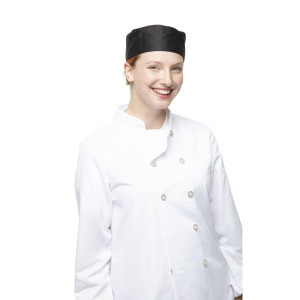 Melna virtuves cepure no polikotona - izmērs M 58,4 cm - Whites Chefs Clothing - Fourniresto