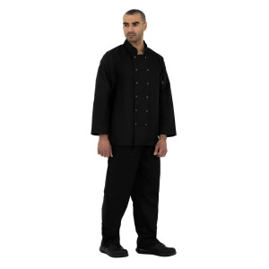 Melnās virtuves jaka ar garām piedurknēm Vegas - izmērs Xs - Whites Chefs Clothing - Fourniresto
