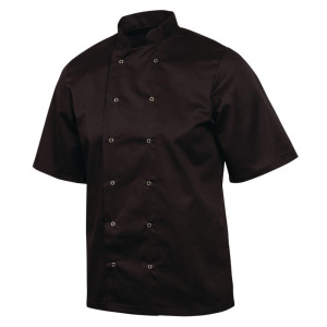 Melnās virtuves jaka ar īsām piedurknēm Vegas - izmērs S - Whites Chefs Clothing - Fourniresto