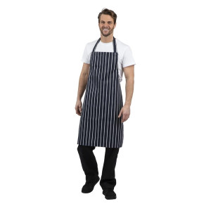 Priekšauts Bavette bez kabatas, jūras un baltās svītrās 965 x 710 mm - Whites Chefs Clothing - Fourniresto