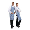 Balti un zilie rūtiņu polikotona priekšauts 710 x 970 mm - Whites Chefs Clothing - Fourniresto