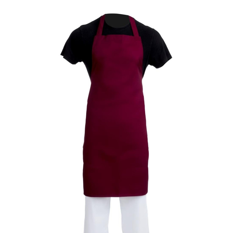 Priekšauts Bavette Bordeaux no polikotona 710 x 970 mm - Whites Chefs Clothing - Fourniresto