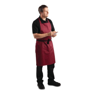 Priekšauts Bavette Bordeaux no polikotona 710 x 970 mm - Whites Chefs Clothing - Fourniresto