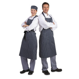 Pagar Bavette Extra Long Bez kabatas, jūras un baltās svītrās - Whites Chefs Clothing - Fourniresto