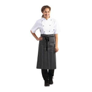 Virtuves priekšauts ar baltām un melnām svītrām 760 x 970 mm - Whites Chefs Clothing - Fourniresto