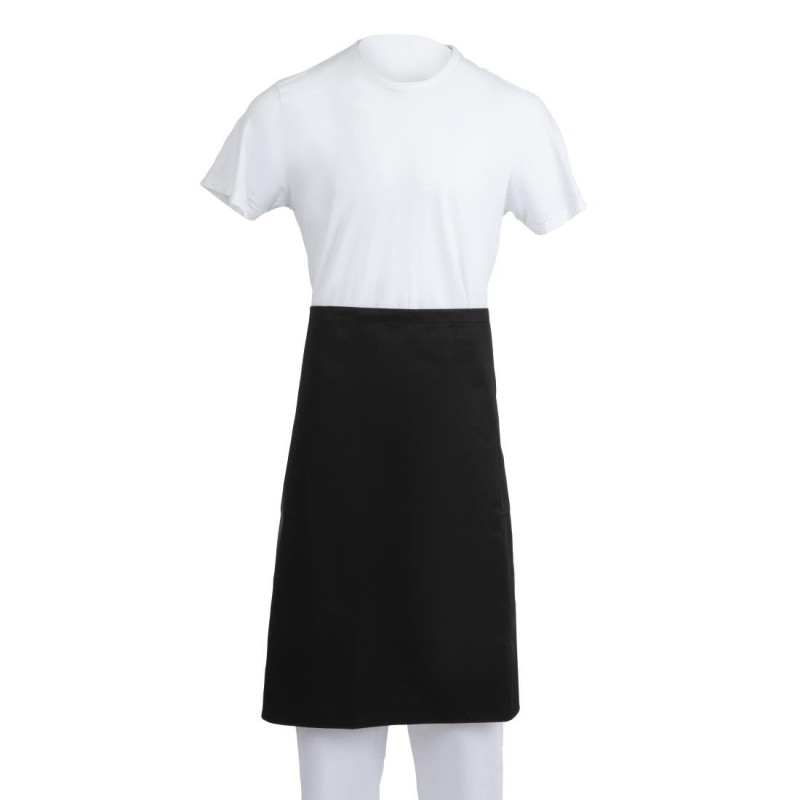 Standarta melna polikotona priekšauts 914 x 762 mm - Whites Chefs Clothing - Fourniresto
