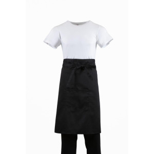 Standarta melns servētāja priekšauts 1000 x 700 mm - Whites Chefs Clothing - Fourniresto