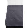 Īss pelēks antracīta krāsas servētāja priekšauts no polikotona 750 x 373 mm - Whites Chefs Clothing - Fourniresto
