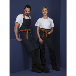 Džinsa zils servētāja priekšauts ar 1000 x 700 mm kokvilnas jostu - Whites Chefs Clothing - Fourniresto