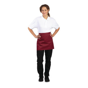 Īss bērnu servētāja priekšauts bordo krāsā no polikotona 373 x 750 mm - Whites Chefs Clothing - Fourniresto