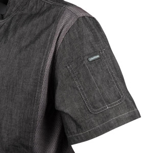 Džinsa virtuves jaka ar īsām piedurknēm Urban Delancey - S izmērs - Chef Works - Fourniresto