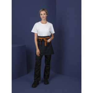 Džinsa zils servētāja priekšauts ar okras kokvilnas jostu 700 x 430 mm - Whites Chefs Clothing - Fourniresto