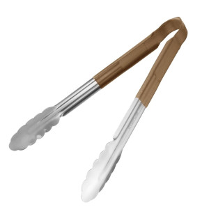 Brown stainless steel service tongs 300 mm - Vogue - Fourniresto