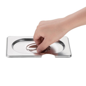 Nerūsējošā tērauda vāciņš GN 1/9 ar iegriezumu - Vogue - Fourniresto