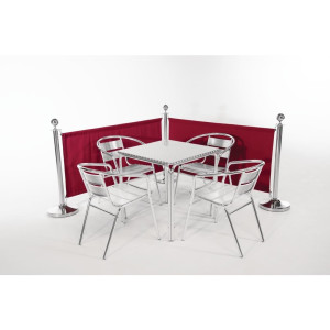 Sarkanā auduma šķērslis ar stieples un stiprinājumiem - Bolero - Fourniresto