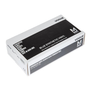 Pudelējami zilie vinila pārtikas cimdi XL izmērā - 100 gab. komplektā - Vogue - Fourniresto