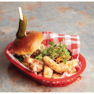 Nepārslīpējams Vichy sarkanais papīrs 250 x 250 mm - 200 gabalu komplekts - FourniResto - Fourniresto