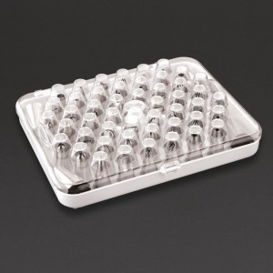 Dažādas konditorejas sprauslas no nerūsējošā tērauda - 52 gabalu komplekts - Vogue - Fourniresto