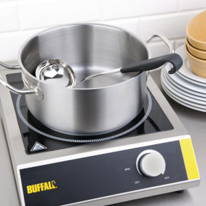 Aizdomīga melna roktura tase no nerūsējošā tērauda 435 ml 340 mm - Vogue - Fourniresto