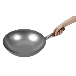 Wok ar puslodes pamatu no tērauda Londonwok Ø 38 cm - FourniResto - Fourniresto