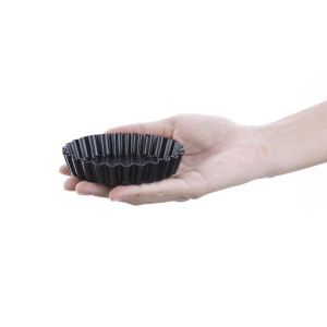 Tarteletes formas ar nelipīgu pārklājumu un noņemamu pamatni 10 cm - 3 gabali - Vogue - Fourniresto